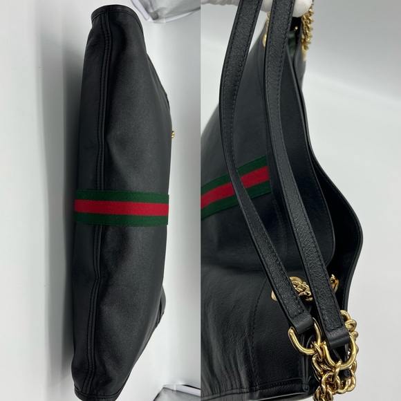 Authentic Gucci black calf leather Rajah large tote - Picture 10 of 17